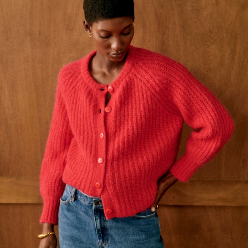 Sezane Emile Cardigan in red size L